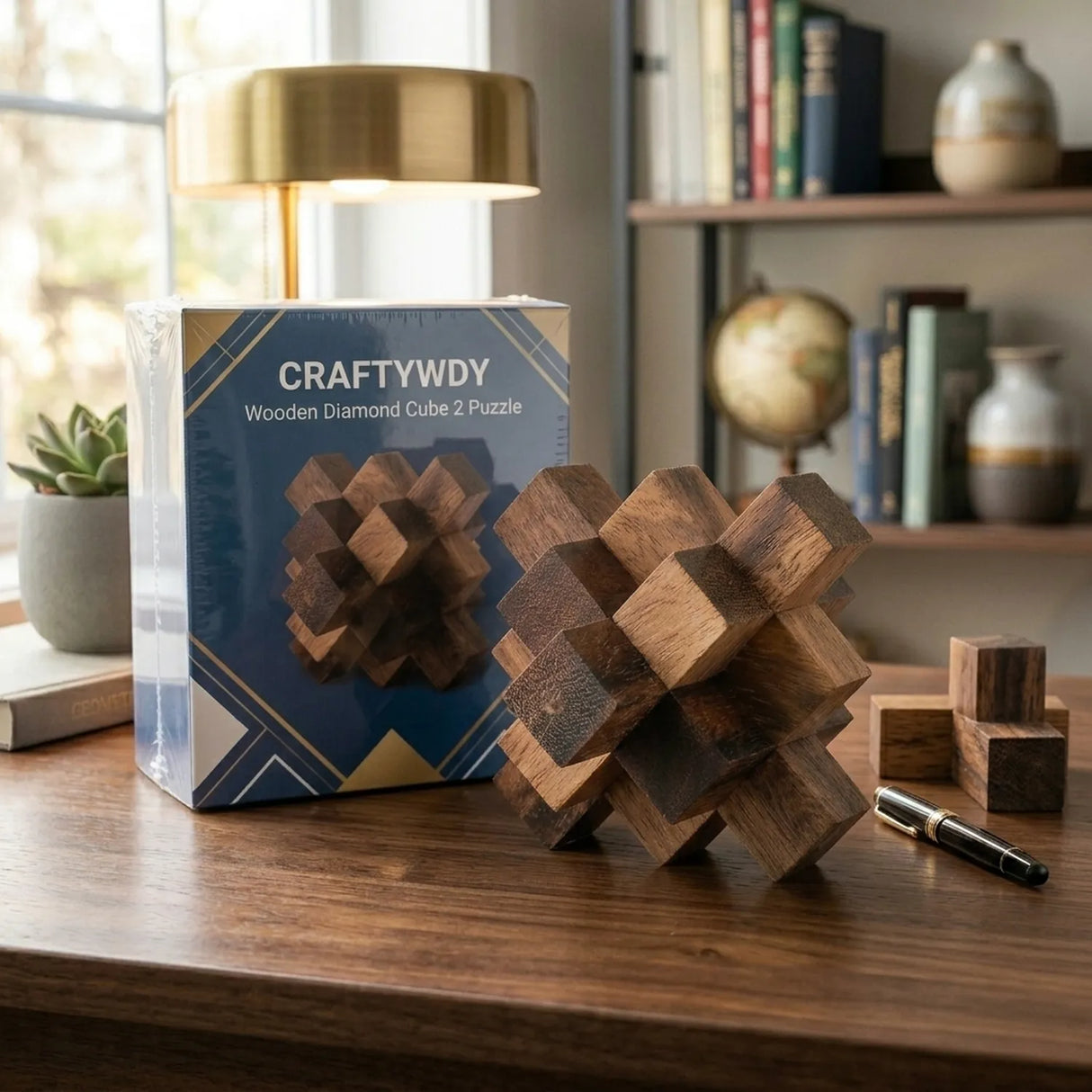 Wooden Falling Star Puzzle Interlocking Geometry Brain Teaser - View 4