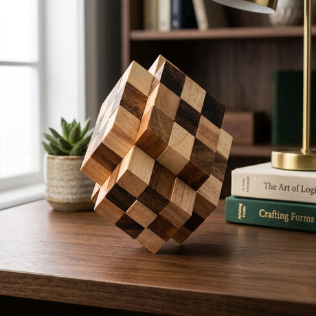 Wooden Diamond 33 Puzzle Challenging Burr Design Mechanical Toy - View 2