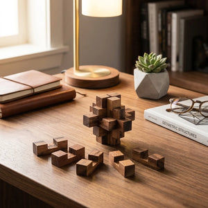 Wooden Falling Star Puzzle Interlocking Geometry Brain Teaser - View 2