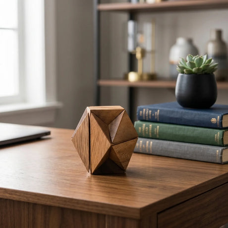 Wooden Cuboctahedron Star Puzzle Geometric Design Brain Teaser